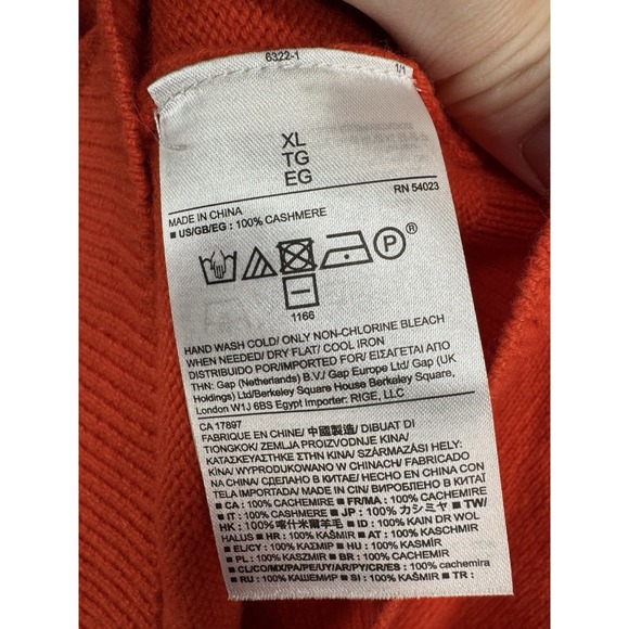 Banana Republic Todd & Duncan Cashmere Sweater Scottish Yarn Orange Men's XL - Picture 4 of 6